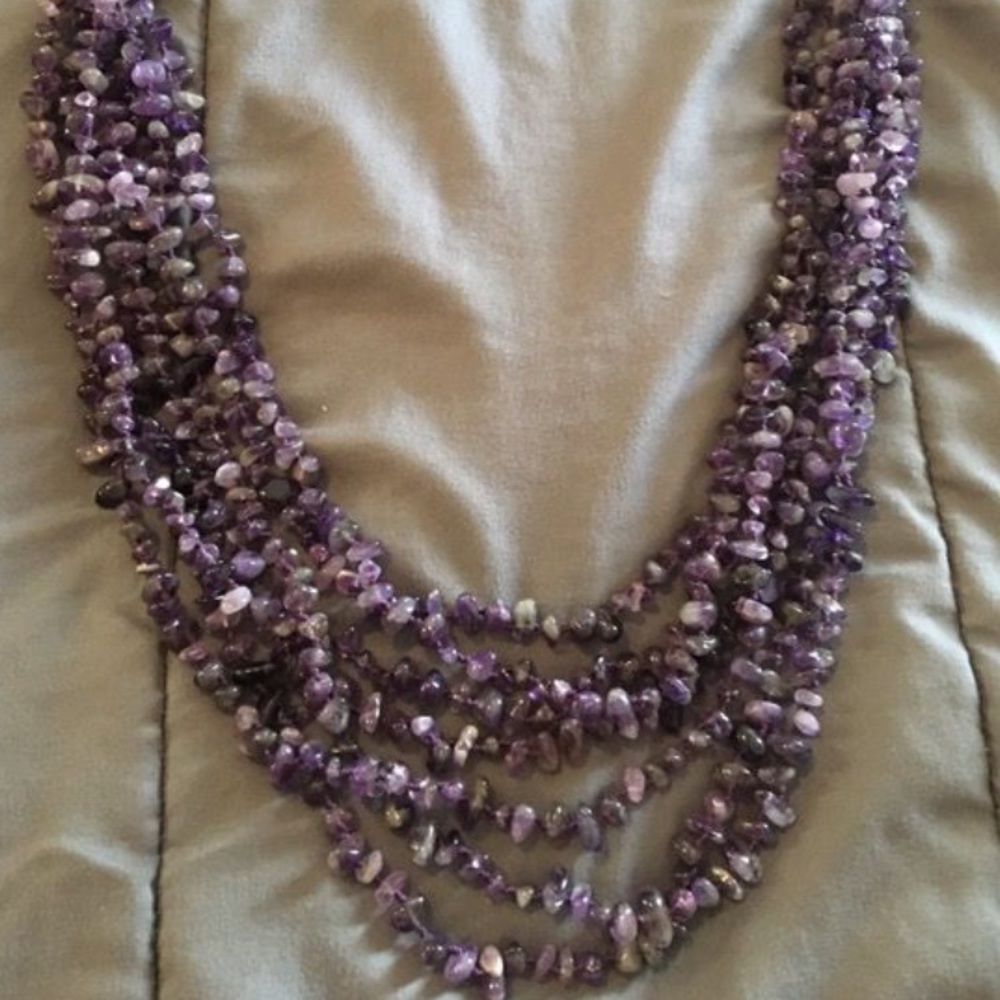7 strand genuine Amethyst lea Lia Sophia necklace